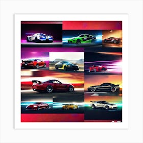 Collection Of Racing Cars Art Print