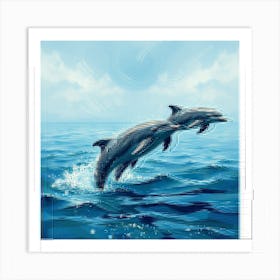 Dolphins In The Ocean 2 Art Print