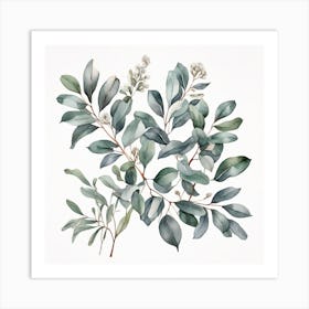 Silver eucalyptus branch 4 Art Print