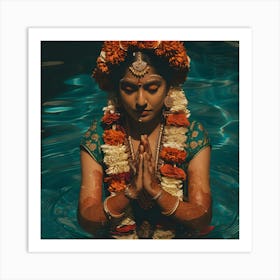 Indian Bride In Water Art Print