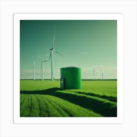 Wind Turbines In The Field Art Print