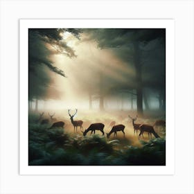 Deer In The Forest 1 Art Print