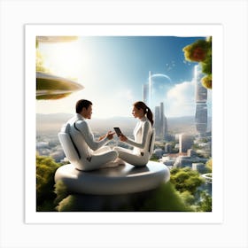 Futuristic Couple 130 Art Print