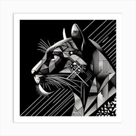 Geometric Art Black Panther 1 Art Print