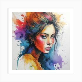 Colorful Art Girl Art Print