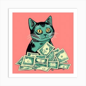 Money Cat 2 Art Print