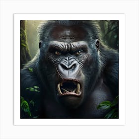 Gorilla In The Jungle 3 Art Print