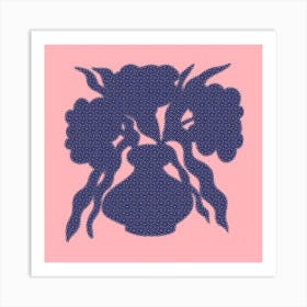 Vase In Pink Square Art Print