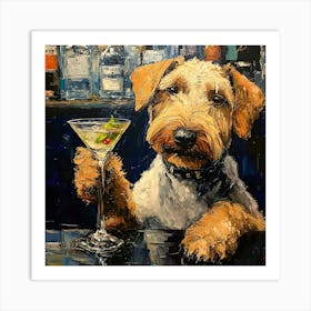 Terrier At The Bar 1 Art Print