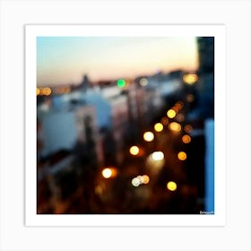 Blurred City Lights Art Print