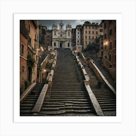 Dark And Moody Spanish Steps 1 Art Print