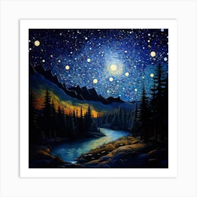 Night In The Mountains 3 Art Print