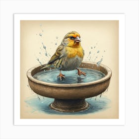 Bird Bath 1 Art Print