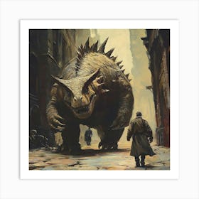 Stegosauroid Dinosaur in Fantasy Setting Art Print