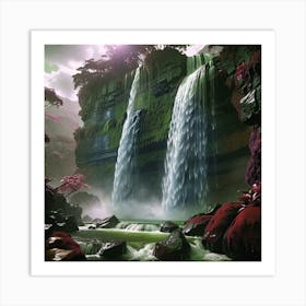 Waterfall In The Forest 1 Art Print