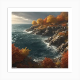 Autumn Trees On The Cliffs Art Print