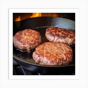 Hamburger Patties Art Print