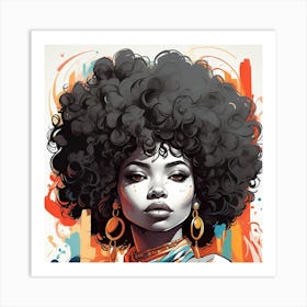 Afro Girl Art Print