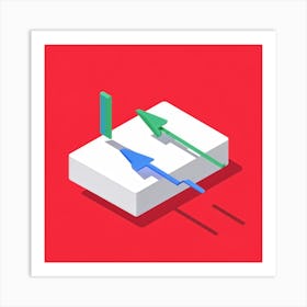 Bold Minimalistic Rectangular Arrows Conveying Directional Navigation Featured Centrally Against (4) Art Print