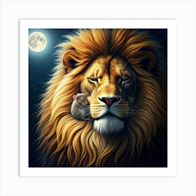 Lion And Mouse Art Print