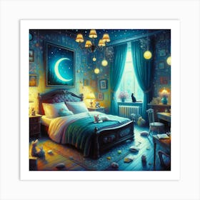 Night In The Bedroom Art Print