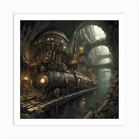 444387 An Underground City, Filled With Steam Powered Tra Xl 1024 V1 0 Art Print