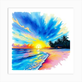 Sunset On The Beach 19 Art Print