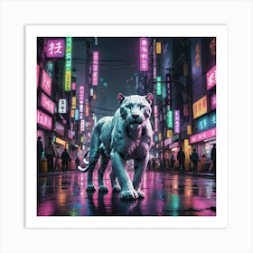 White Tiger In TOKYO Art Print