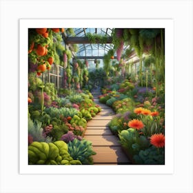 Greenhouse Garden art print Art Print