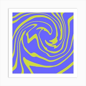 Abstract Psychedelic Swirl Blue Green Art Print