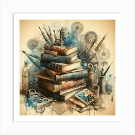 Books And Tools Art Print