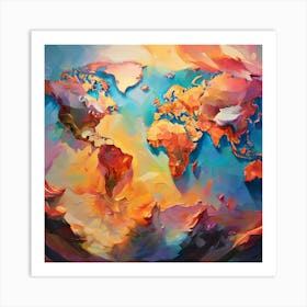 World Map 61 Art Print