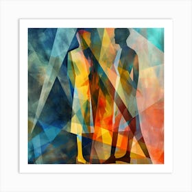 Abstract Of Two People Art Print