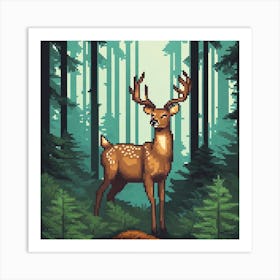 Deer In The Forest 19 Art Print