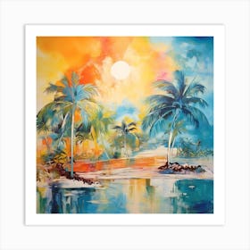 AI Melodies of Caribbean Skies Art Print