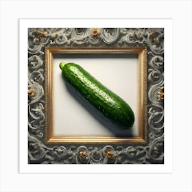 Cucumber As A Frame Perfect Composition Beautiful Detailed Intricate Insanely Detailed Octane Rend (4) Art Print