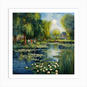 Soft Threads of Spring: Riverside Bliss 1 Art Print