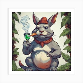 Rabbit Smoking A Pipe Art Print