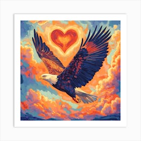 Eagle With Heart Art Print