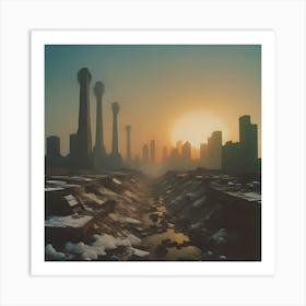 Industrial Sunset Art Print