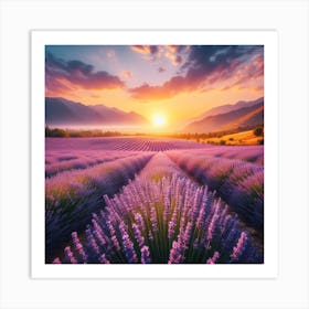 A lavender field 3 Art Print