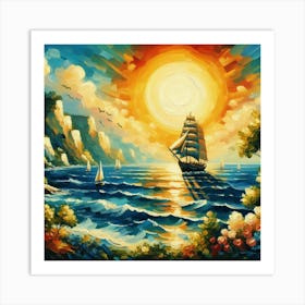 Sailboat On The Sea Art Print