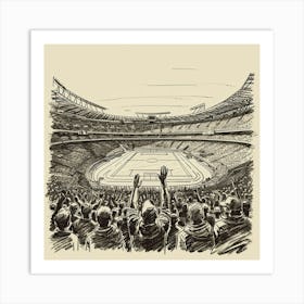 A Stadium Crowd Hand Drawn Sketch Illustration 1718674920 4 Art Print