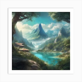 Fantasy Landscape Painting 2 Art Print