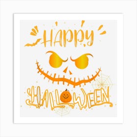 Halloween Pumpkin Funny Face Run Costume 2022 For Men Women Art Print