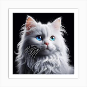 White Cat With Blue Eyes 9 Art Print