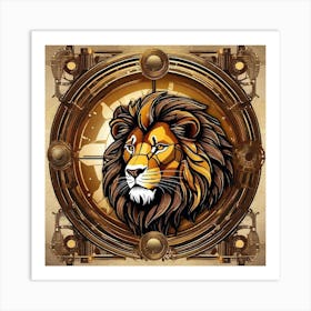 Steampunk Lion 3 Art Print