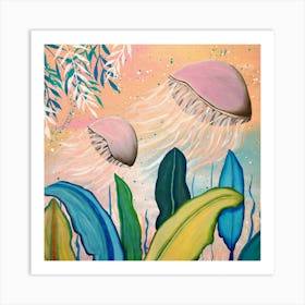 Jellyfish sea Art Print