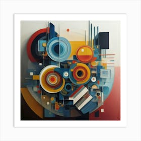 abstract painting with geometric 7 Art Print