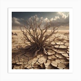 Dry Tree In The Desert 1 Art Print